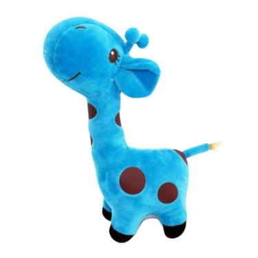Imagem de Girafa Bichinho de Pelúcia 18cm Brinquedo Pet para Cachorro e Gato Sem Apito e Com Ventosa (AZUL)