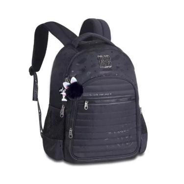 Imagem de Mochila de Costas Infantil Rebecca Bonbon Holográfica Preta RB24589