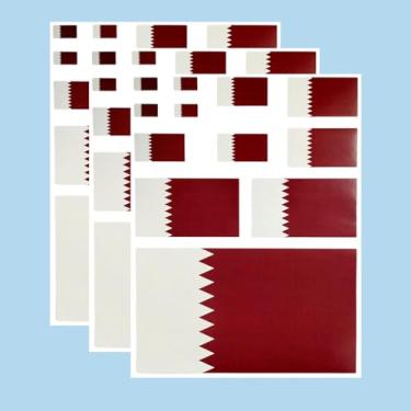 Imagem de Ruoming Ruoming Conjunto de adesivos da bandeira nacional, vários tamanhos, 3 folhas (Qatar)