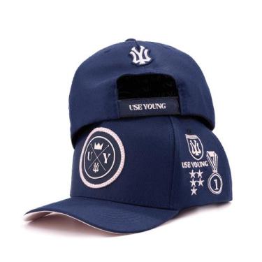 Imagem de Boné Aba Curva Estampado Masculino Use Young Ajustavel , Azul