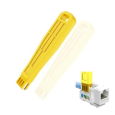 Imagem de Ferramenta de perfuração 110 com lâmina 110 - Ferramenta de tomada Ethernet para Cat8/Cat7/Cat6A/Cat6/Cat5e/Cat5, módulos de rede/telefone, 110 blocos e painéis de patch (amarelo)