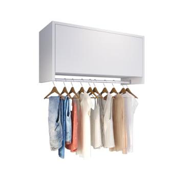 Imagem de Armário Aéreo Multiuso Delta Parede Suspenso Cabideiro Lavanderia (Branco)