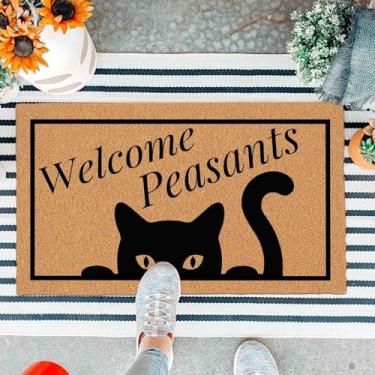 Imagem de Capacho engraçado para porta da frente, tapete de entrada ao ar livre, tapete marrom, bem-vindo, camponeses, casa, tapetes resistentes 75 x 43 cm