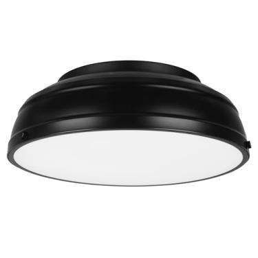 Imagem de Rosient Luminária De Teto Embutida Led De 16 Polegadas, Luminária De Teto Moderna Ajustável Em 5 Cores, Grande Luz Preta Fosca Próxima Ao Teto Para Corredor, Cozinha, Lavanderia, Quarto, Hall De Ent