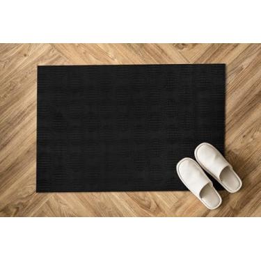 Imagem de Luul Home Tapete de porta antiderrapante preto moderno 2x3 antiderrapante tapete traseiro de borracha macia para entrada de cozinha tapete para banheiro tapete fácil de limpar resistente a manchas