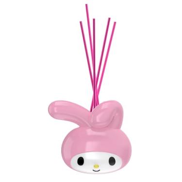Imagem de Hello Kitty Conjunto de difusor de palheta de cerâmica – aroma de rosa, inclui óleo de 120 ml e 5 palitos de palheta, adorável design rosa My Melody para casa, escritório ou presente