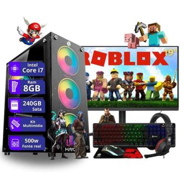 Imagem de Computador PC Master Gamer Completo Core i7 8gb 240gb ssd sata Monitor