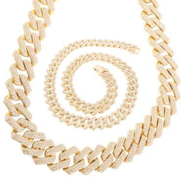 Imagem de TrophySmack Corrente masculina de elos cubanos de ouro/prata, Large, Zinco, Sem Pedra Preciosa