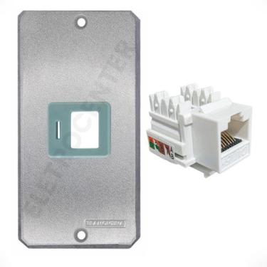 Imagem de 10 Tampa para condulete 3/4" para 1 Suporte RJ45 + 10 Keystone Tomada 