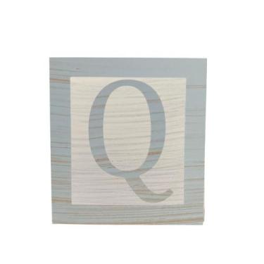 Imagem de Cubo Branco Letra Azul Bebê com Aplique Festa Chá de Bebê Decoração 8x