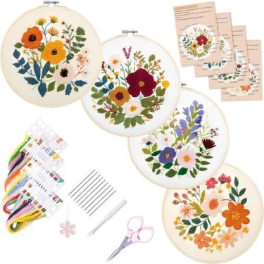 Imagem de Kit de bordado Bonroy para iniciantes com instruções e padrões
