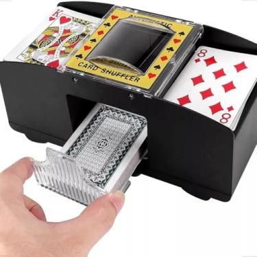 Imagem de Embaralhador De Cartas Automático Misturador Para 2 Baralhos Poker Truco A Pilha