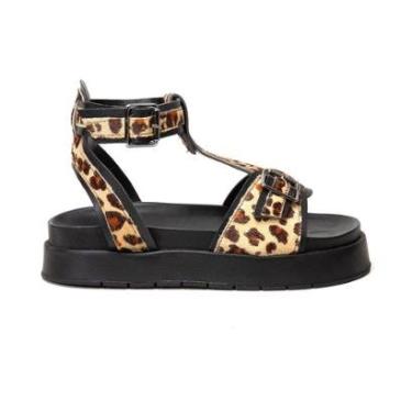 Imagem de Sandalia Leruchel Flatform Plataforma Papete Animal Print Onca-Feminino