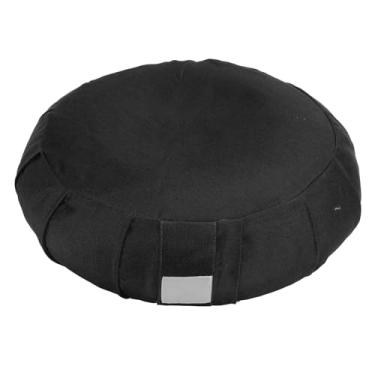 Imagem de Almofada de meditação, almofada removível de algodão para meditação transporte cascos de trigo Sarraceno preenchendo a janela varanda para sentar no chão (preto)