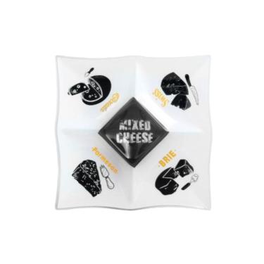 Imagem de Petisqueira Mixed Cheese Queijo Com 5 Divisórias Em Vidro