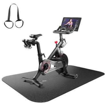 Imagem de Tapete de bicicleta ergométrica, tapete de esteira para carpete e pisos de madeira - Protetor de piso antiderrapante com redução de ruído, tapete de equipamento de fitness durável para bicicleta