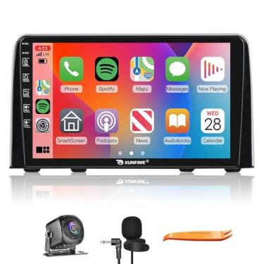 Imagem de Kunfine Car CarPlay Android Navegação Automática Rádio GPS Estéreo Câmera Reversa Tela IPS Touchscreen Tablet Pad Media Player para Honda CRV 2017-2021, se Aplicável Quad Core 2G + 64G