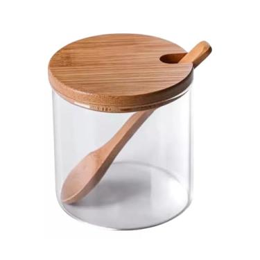 Imagem de Porta Condimento de Vidro com Tampa Bambu 280ml Cosy