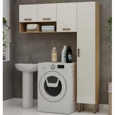 Imagem de Armário Multiuso Lavanderia Modulado Área de Serviço 2 peças 61 Acquaf