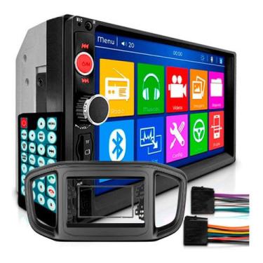 Imagem de Kit central multimidia MP5 7 pol com moldura fiat strada 2021 A 2023 fiorino 2022