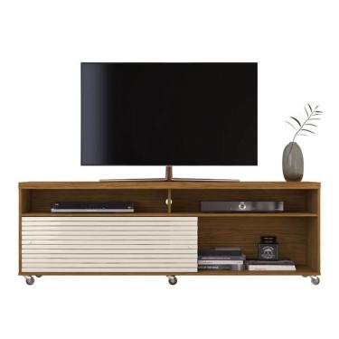 Imagem de Rack Bancada Cross 1,82m para TV até 65 Polegadas Naturale / Off White - Madetec