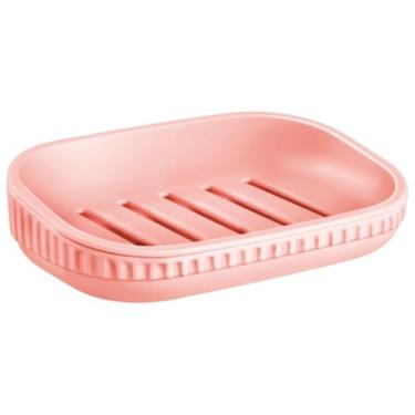 Imagem de Saboneteira De Pia Para Banheiro Porta Sabonete Com Escorredor (Rosa Bebê)