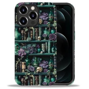 Imagem de DAIZAG Capa compatível com iPhone 12 Pro Max, The Magician's Bookshelf 2 em 1, resistente, à prova de choque, resistente, PC rígido + capa protetora de silicone macio