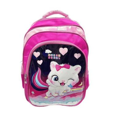 Imagem de Mochila Escolar Feminina com Estampa de Dezenhos Grande Capacidade 720