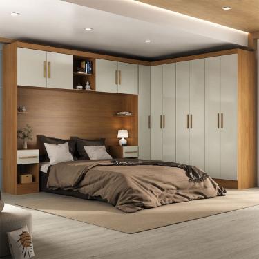 Imagem de Guarda-Roupa Casal Modulado Soberano 11 Portas 5 Gavetas Cinamomo/Off White - Panorama Móveis