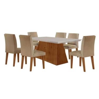 Imagem de Mesa De Jantar Retangular Luna 6 Lugares - Off White