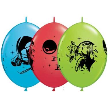 Imagem de Balões Quicklink Star Wars (Ovo de Robin, Vermelho, Verde Limão) – Pacote com 50