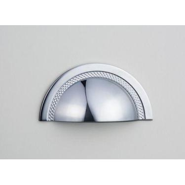 Imagem de Puxador Shell 64mm Cromado Zen Design - Geral, Rose escovado