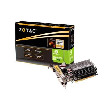 Imagem de Placa de Vídeo Zotac GeForce GT 730, 4GB, DDR3, 64-Bit, Preto
