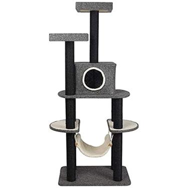 Imagem de BAoce Poste arranhador de árvore para gatos torre de gato condomínio torre de gato móveis torre de atividade casa de brinquedo de gato com postes arranhadores LPZ24815