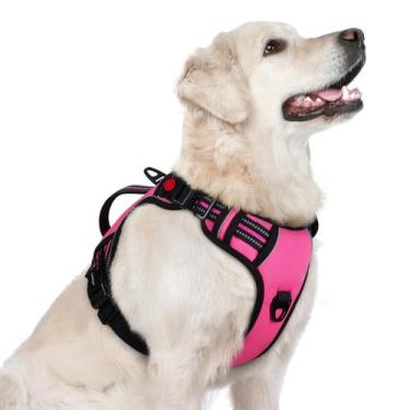 Imagem de Colete reflexivo Dog Harness Rabbitgoo para cães grandes rosa L