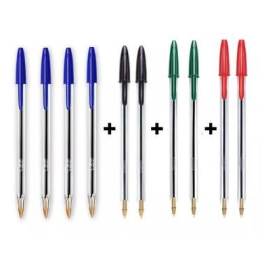 Imagem de Kit 10 Canetas Bic Cristal Ponta Média 1.0 Esferográfica
