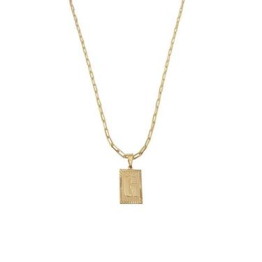 Imagem de Cordão 60Cm Masculino Feminino Pingente Letra G Banhado Ouro - Anaisa 