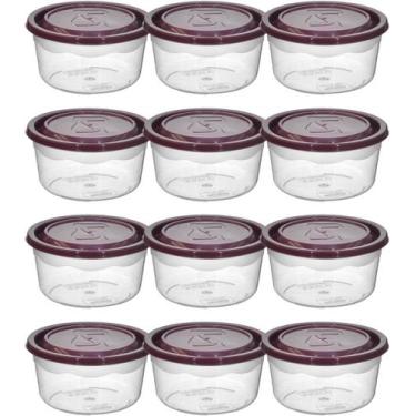 Imagem de Conjunto Com 12 Potes Redondo Hermético BPA Free 400 ml - Plásticos Sa