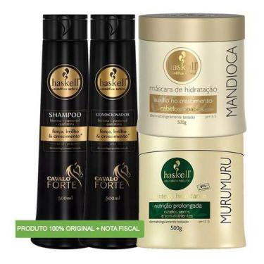 Imagem de Kit Haskell Cavalo Forte + Máscaras Mandioca E Murumuru