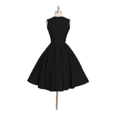 Imagem de Vestido Feminino Midi Godê Poa Bolinhas Festa Anos 60 E 80 - Casual Dr