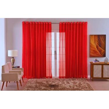 Imagem de cortina quarto sala voal xadrez charm transparente 6,00x2,80 - B.F CON