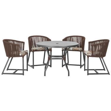 Imagem de Mesa com 4 Cadeiras de Jantar Roma 100cm e Noronha em Aluminío