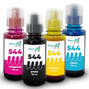 Imagem de 4x Refil Tinta 544 L3150 L3250 L3110 L5190 L3210 L5290 L1250 L5590 T544 Inova Ink