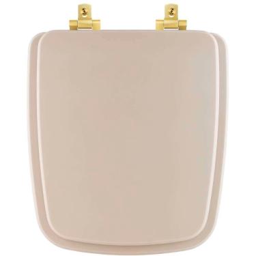 Imagem de Assento Sanitário Mdf Soft Close Boss Beige (Bege Fosco) Para Vaso Incepa Com Ferragem Dourada