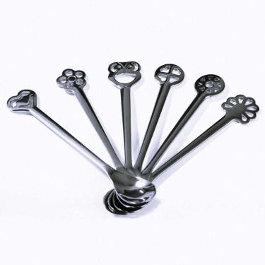 Imagem de Conjunto De 6 Colheres Café Chá Prata Da Sorte Kiss Bugatti