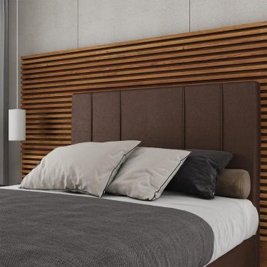 Imagem de Cabeceira Estofada Casal Queen Size 160 Cm Venus Corino Skybox Marrom