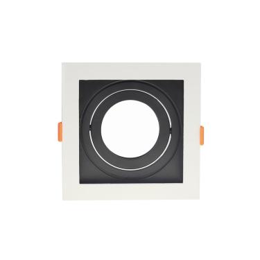 Imagem de Spot De Embutir Recuado Nordecor Flea Para 1 Lâmpada Par 30 Quadrado Branco E Preto