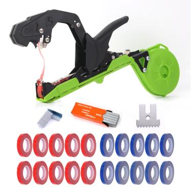 Imagem de Swetero Máquina De Amarrar Plantas, Ferramenta Para Videira Com 10.000 Grampos, 20 Rolos, Pistola Fita Uvas, Tomates E Vegetais (Verde)