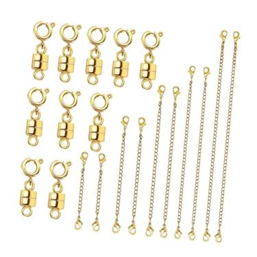 Imagem de oshhni Colar Fecho e Fechos para Mulheres Meninas Suprimentos Pingente Tornozeleira Extensor Conversor Colar Corrente Extensores Liga Fivela, Ouro