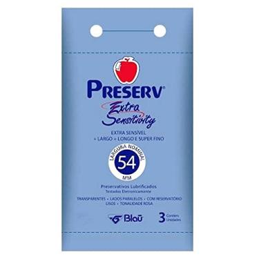 Imagem de Preservativo Preserv Extra Sensitivity Lubrificado com Óleo de Silicone com 3 Unidades, Preserv
